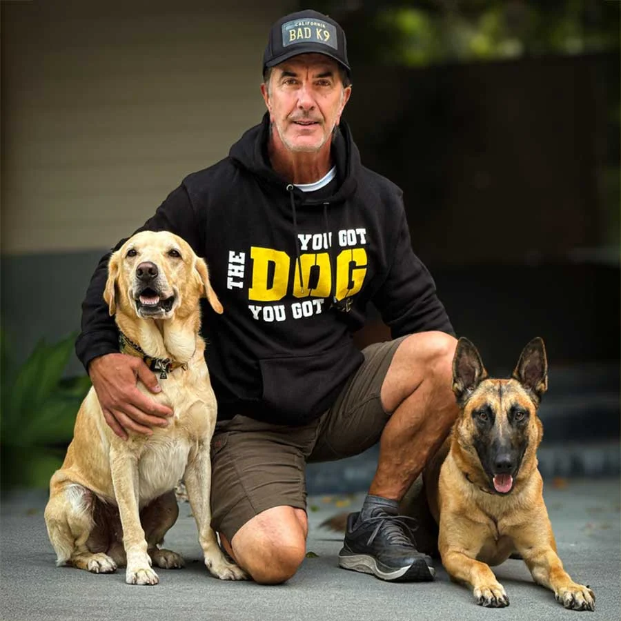 Robert Cabral with his dogs
