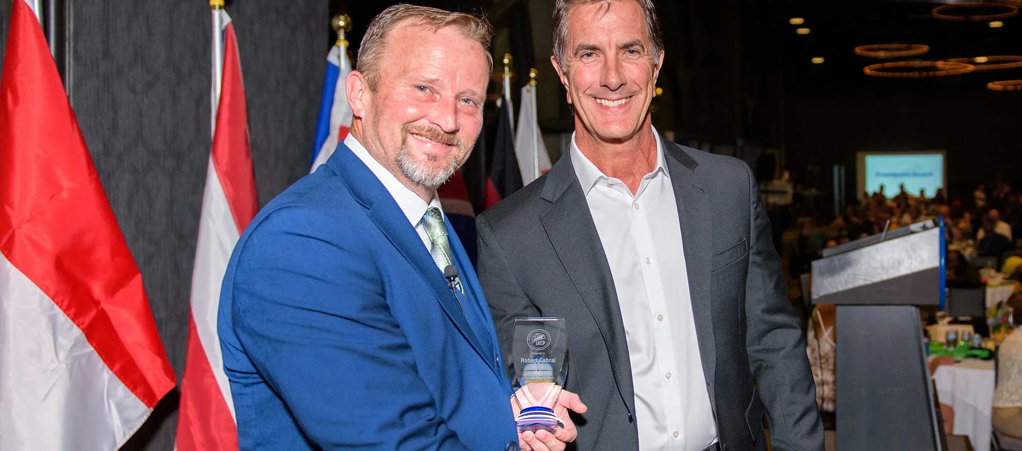Robert Cabral receiving his IACP International Hall of Fame award
